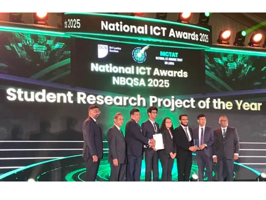 CSE team from UoM won the Best Students Research Project Award and a Merit Award at NBQSA 2025